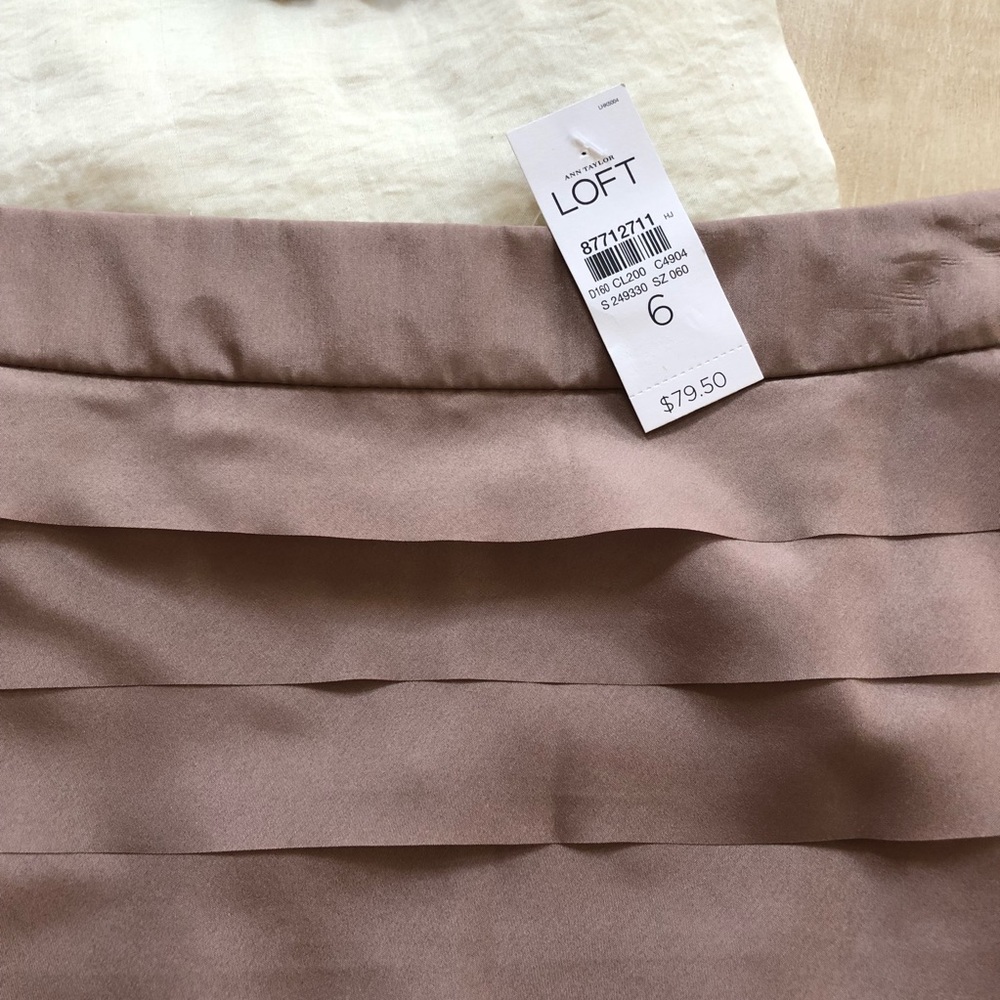 Ann Taylor Loft Mauve Layered Silk Skirt - Picture 4 of 7